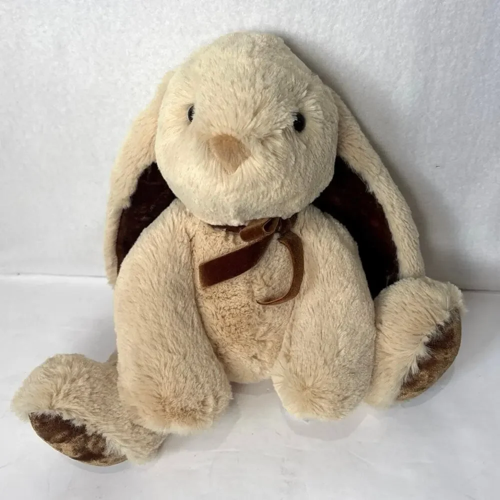 Aurora Pierre Bunny Rabbit Plush Super Soft Tan Velvet Floppy Ears Bow Soft 2021
